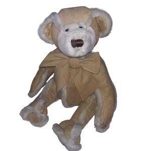 Bath & Body Works Gingerbread Stuffed Suede Tan Bear Christmas Plush Collectible